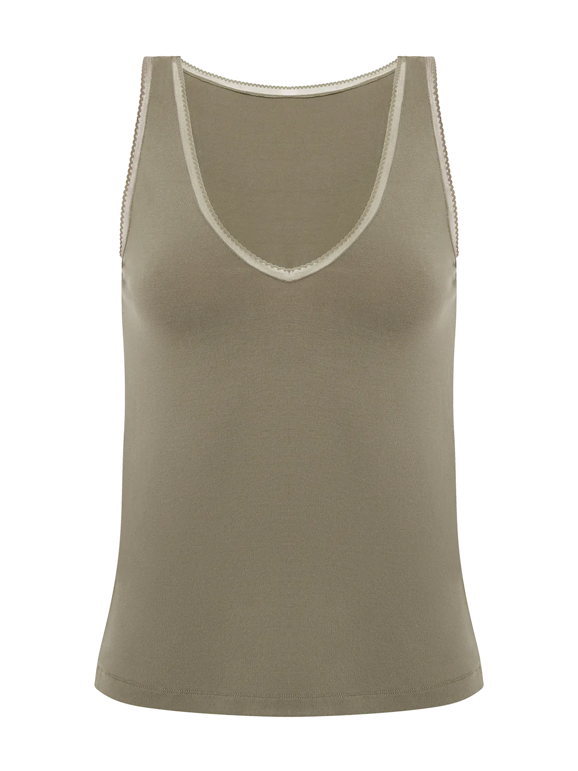 Aurore Sleeveless Tank - Clay Green