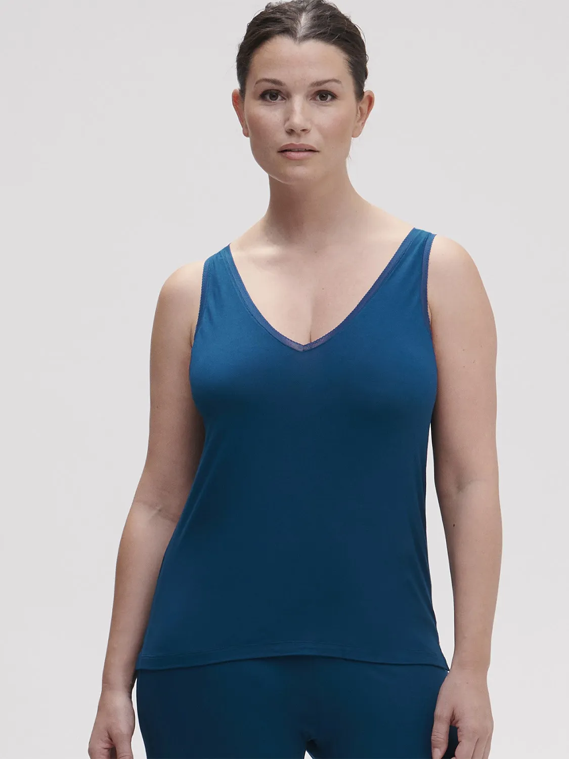 Aurore Sleeveless Tank - Poseidon Blue