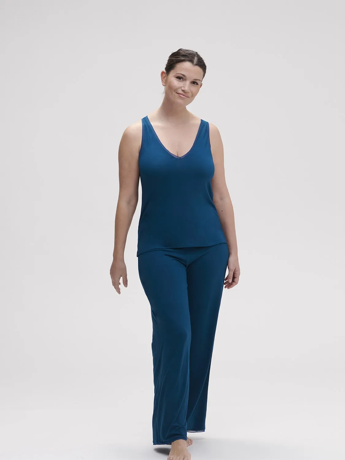 Aurore Sleeveless Tank - Poseidon Blue