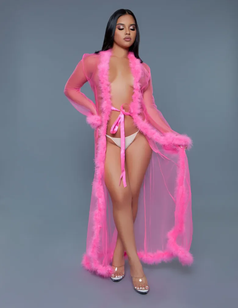 Be Wicked BW1650 Marabou Robe