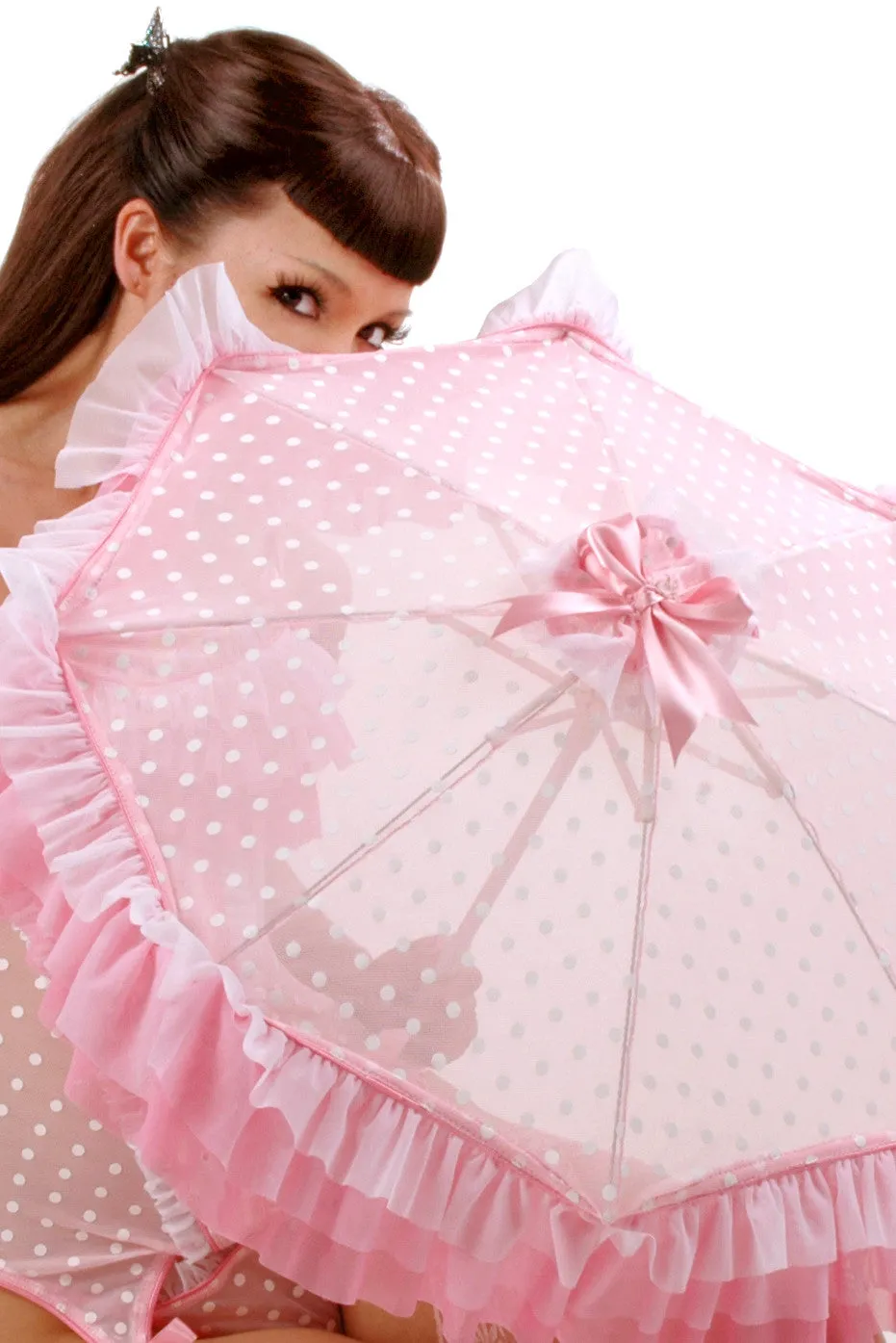 Crme Chantilly Parasol with Blender Ruffles