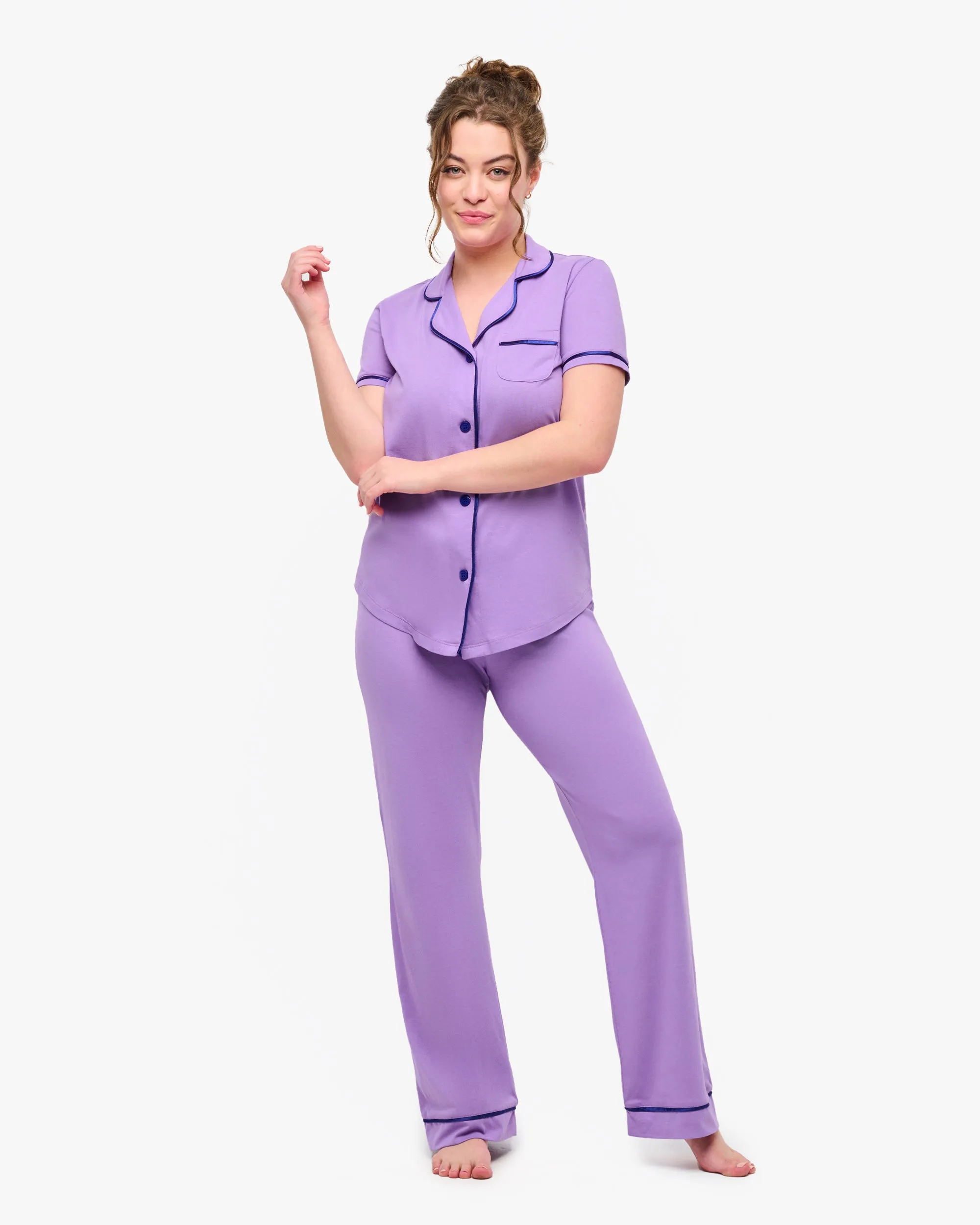 Ensemble Pyjama Haut   Manches Courtes Et Pantalon