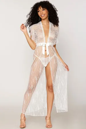 Eyelash Lace Robe & G-String