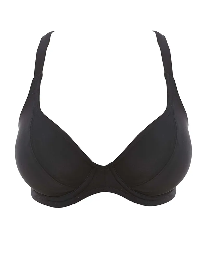 Freya Remix AS3955 Black Underwire Banded Halter Swim Bikini Top