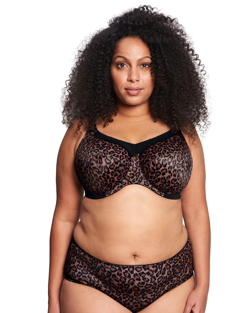 Goddess Kayla GD6164 Dark Leopard UW Full Coverage Bra