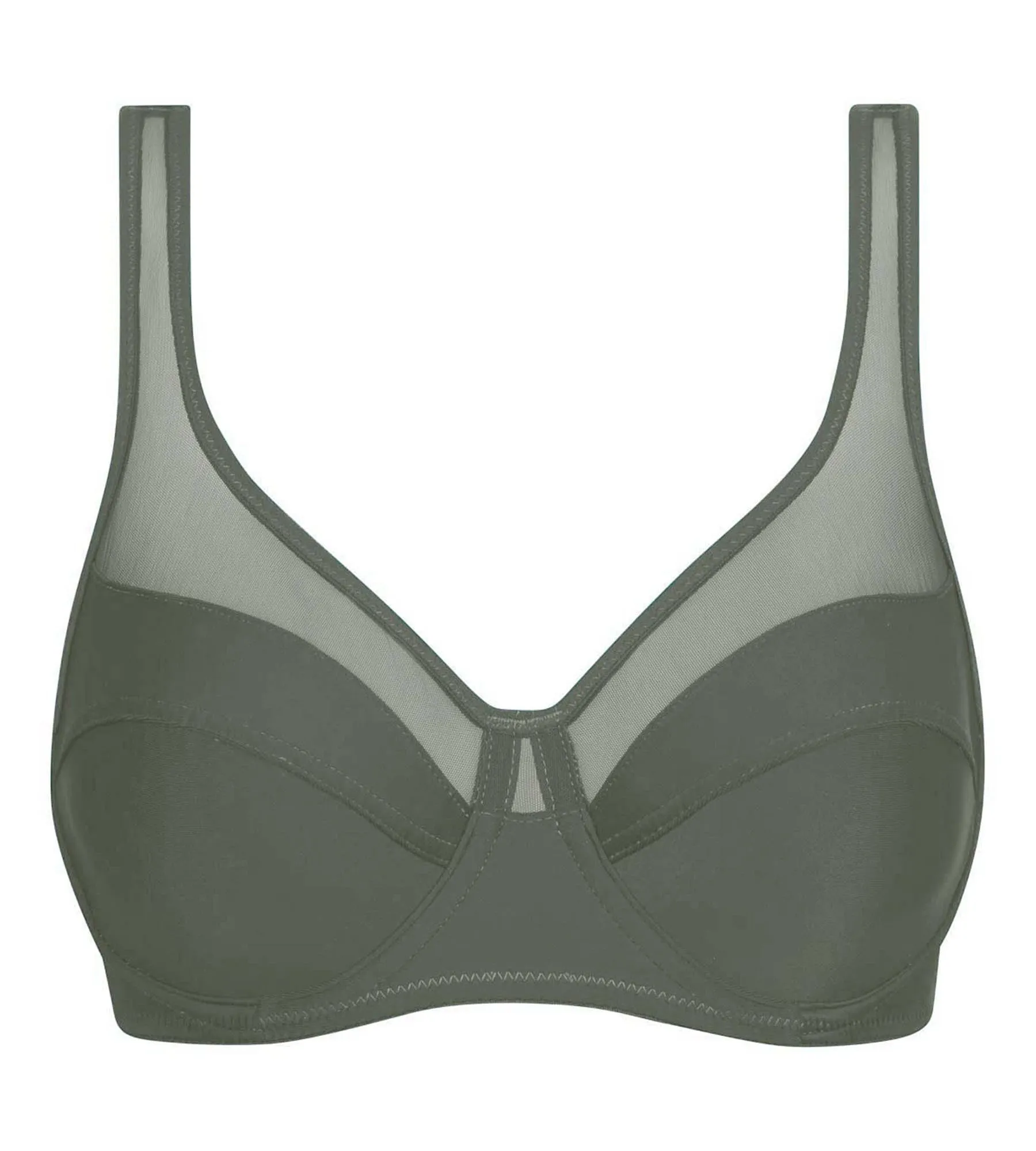 Green microfiber and tulle push-on bra Dim Generous