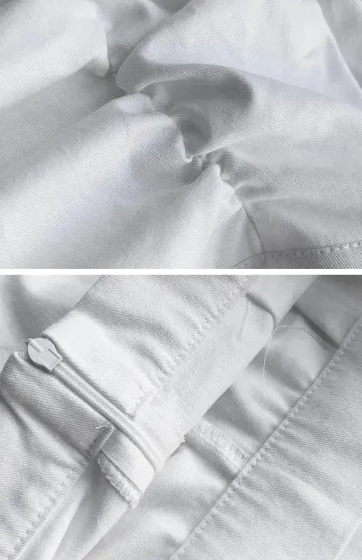 High-Waisted Pleated Ruffle Mini Skirt