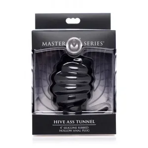 Hive Ass Tunnel 4 Silicone Ribbed Hollow Anal Plug - Large