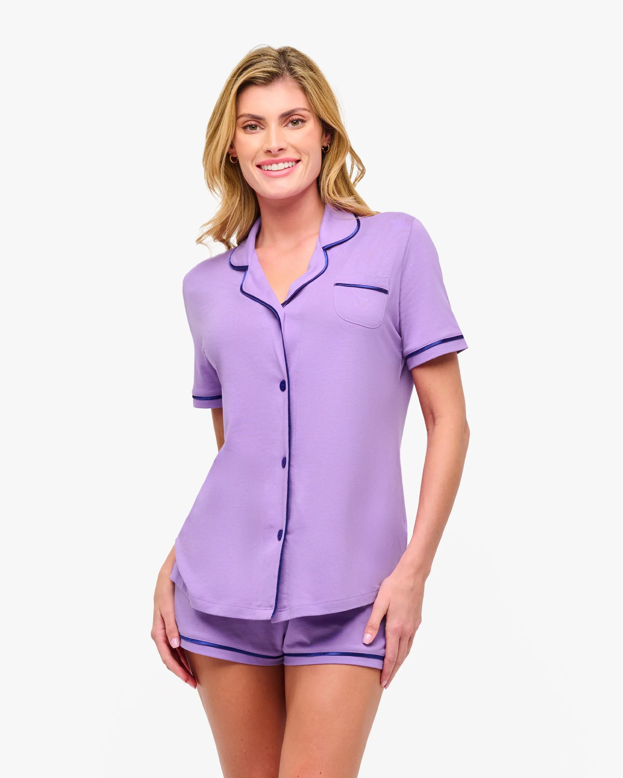 Kurzrmeliges Top & Boxer Pyjama-Set