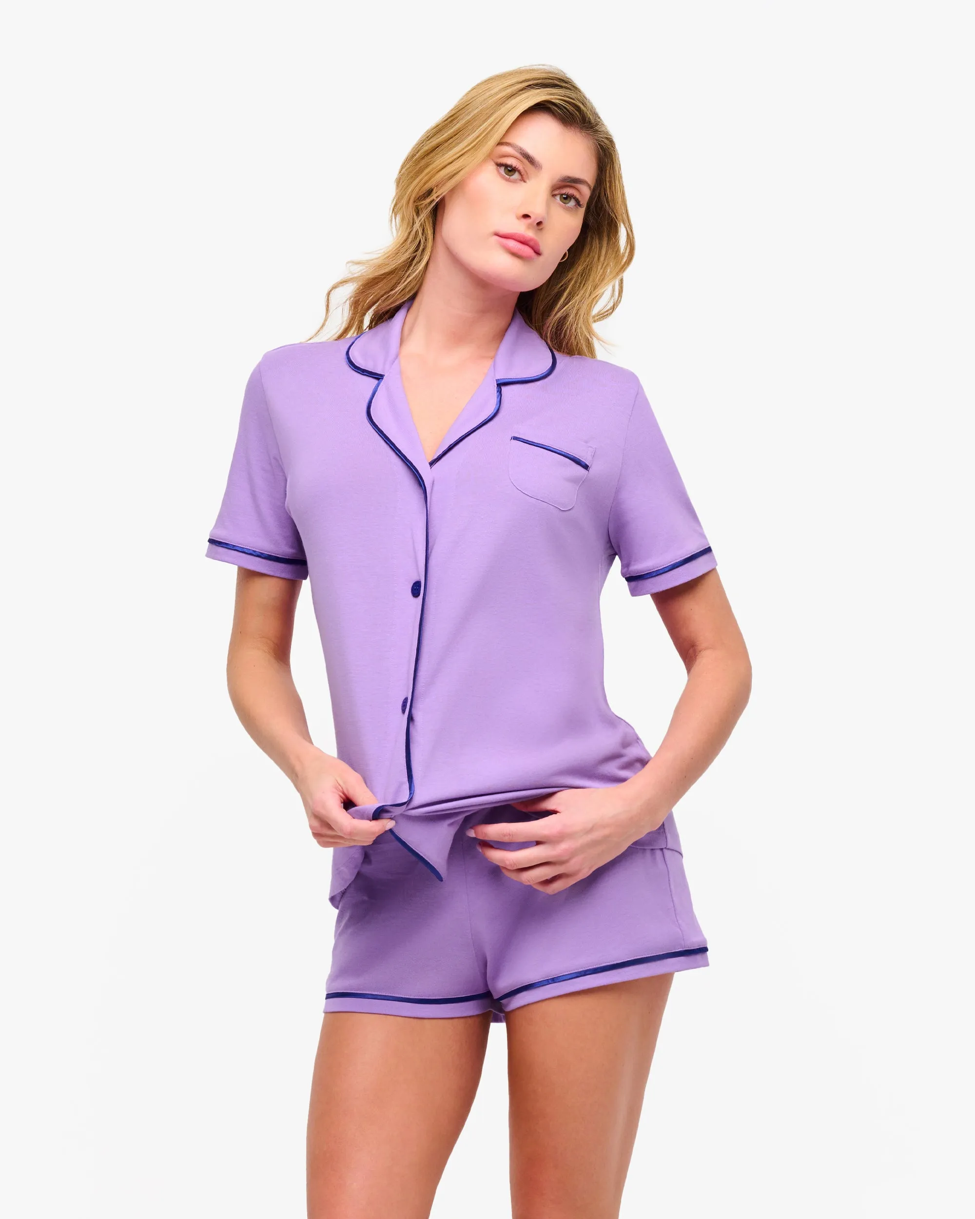 Kurzrmeliges Top & Boxer Pyjama-Set
