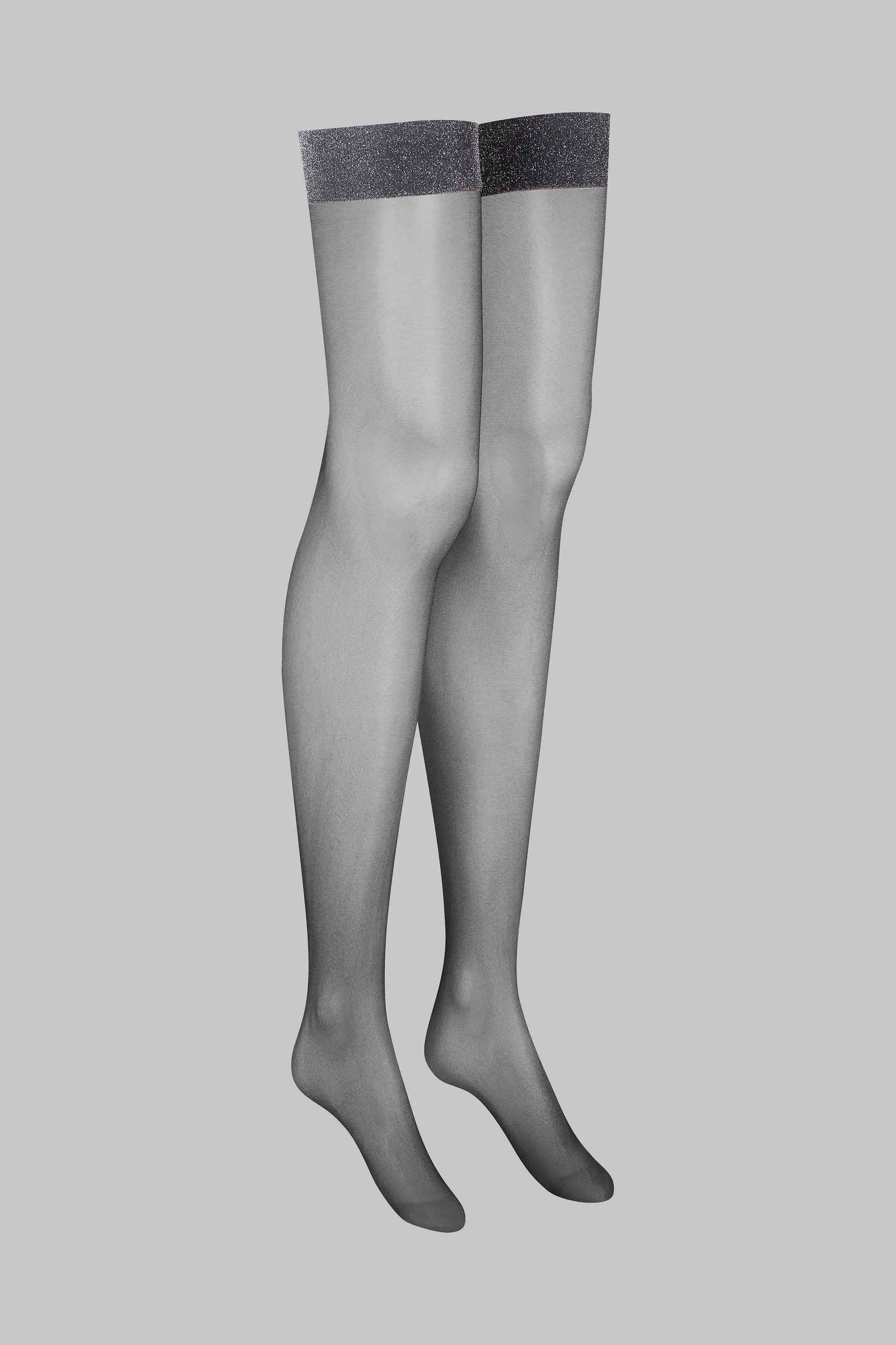 Lurex garter stockings - 20D - Les Coquetteries