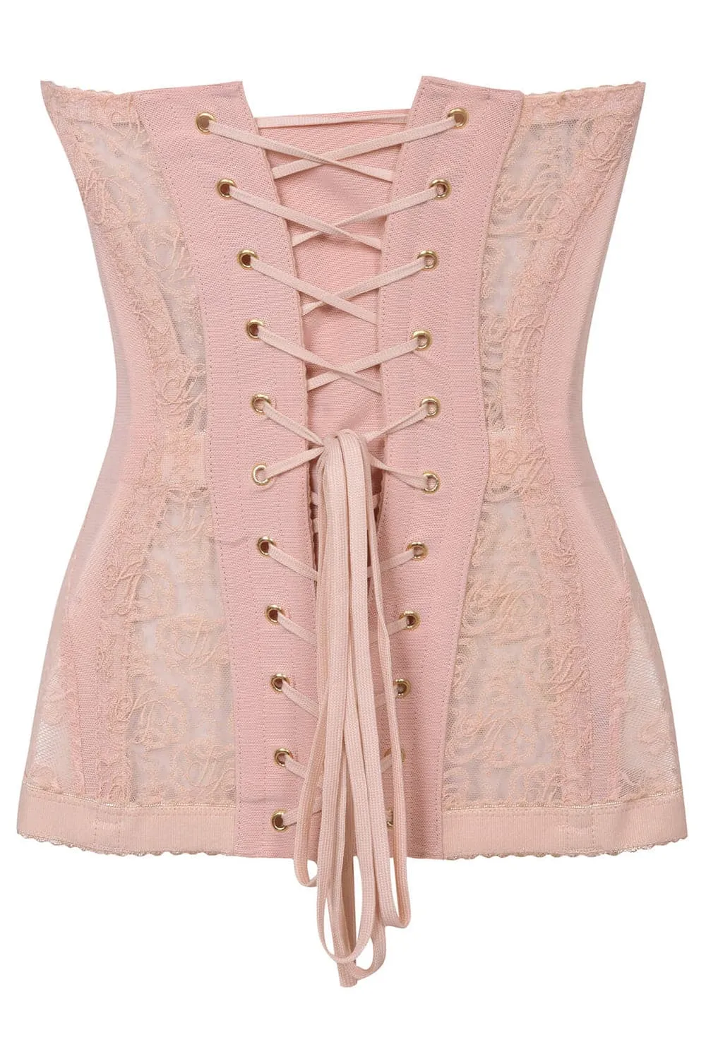 Mercy Lace Corset in Blush. Size 4 (UK 12)