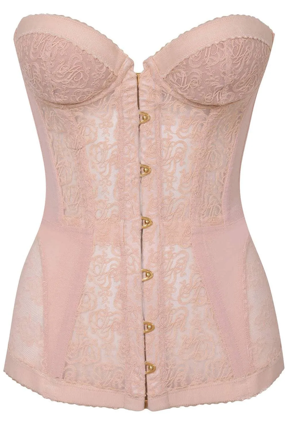 Mercy Lace Corset in Blush. Size 4 (UK 12)