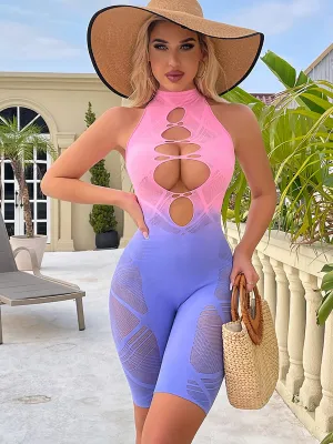Ombr Tight Fishnet Romper