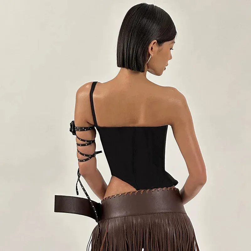 #PB Asymmetric Corset Top