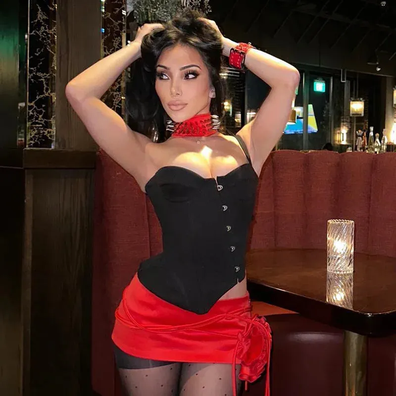 #PB Asymmetric Corset Top