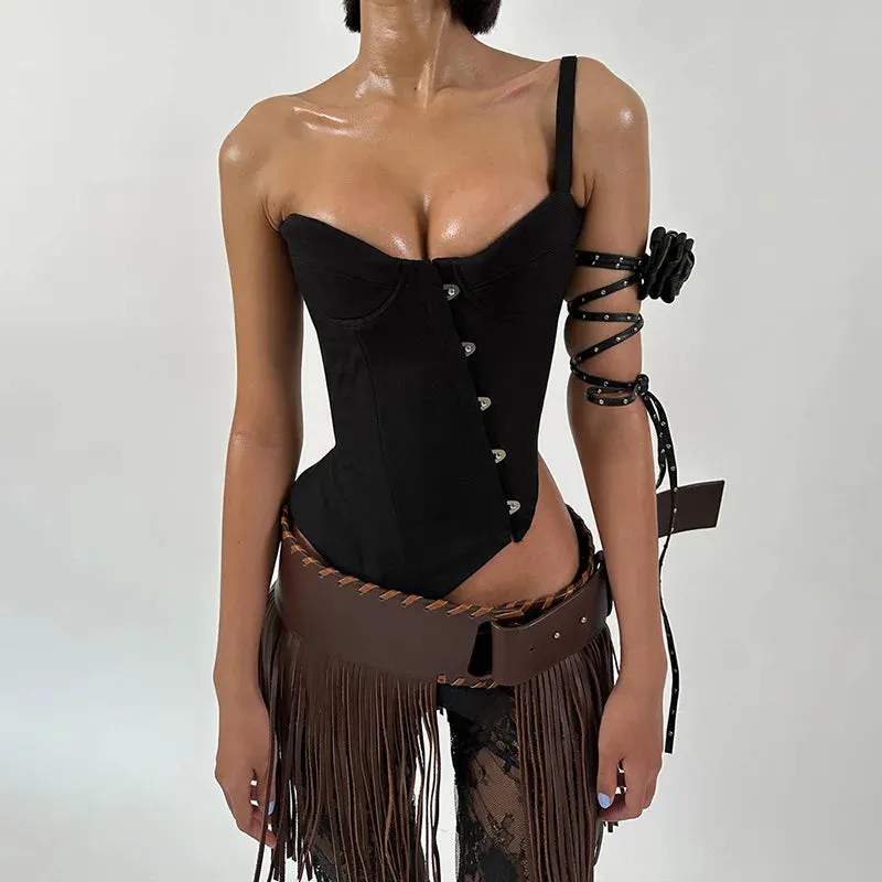 #PB Asymmetric Corset Top