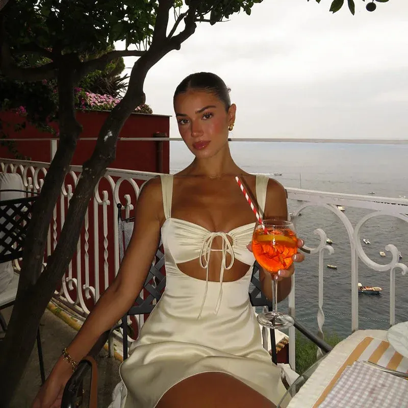 #PB Tie Front Cut Out Mini Dress