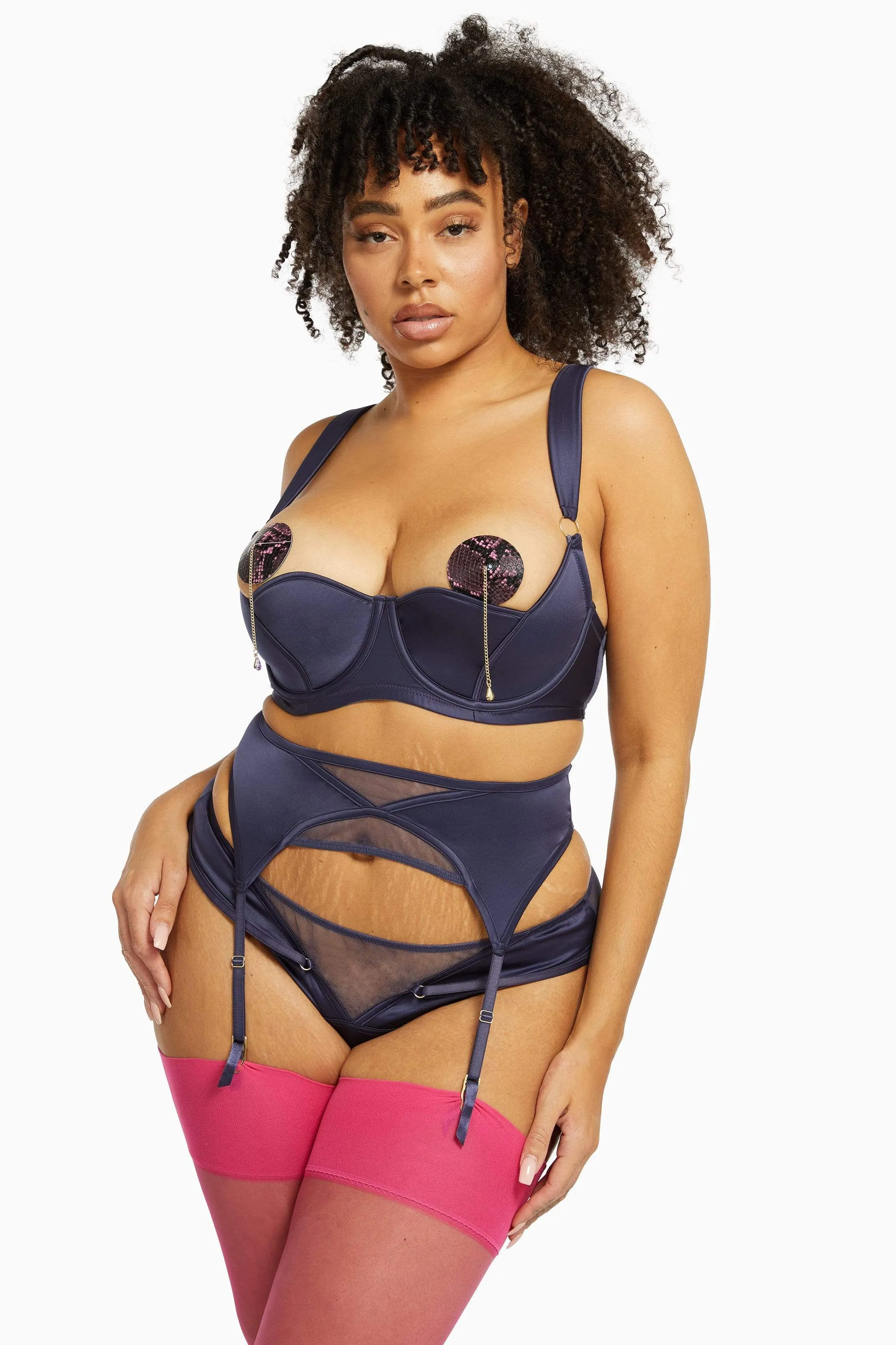 Philly Navy Tulip Satin Bra