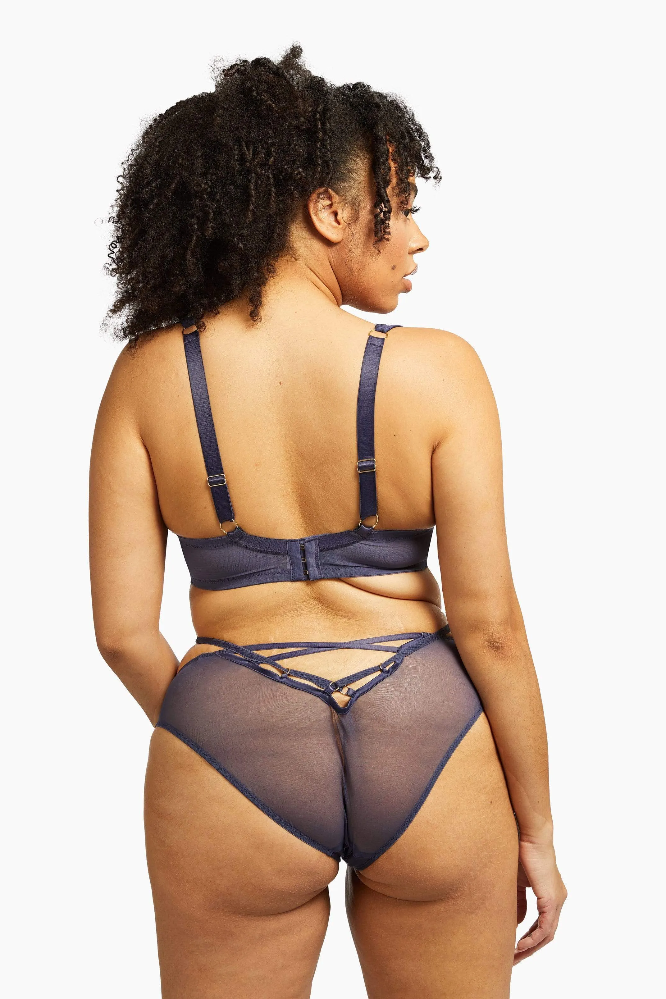 Philly Navy Tulip Satin Bra