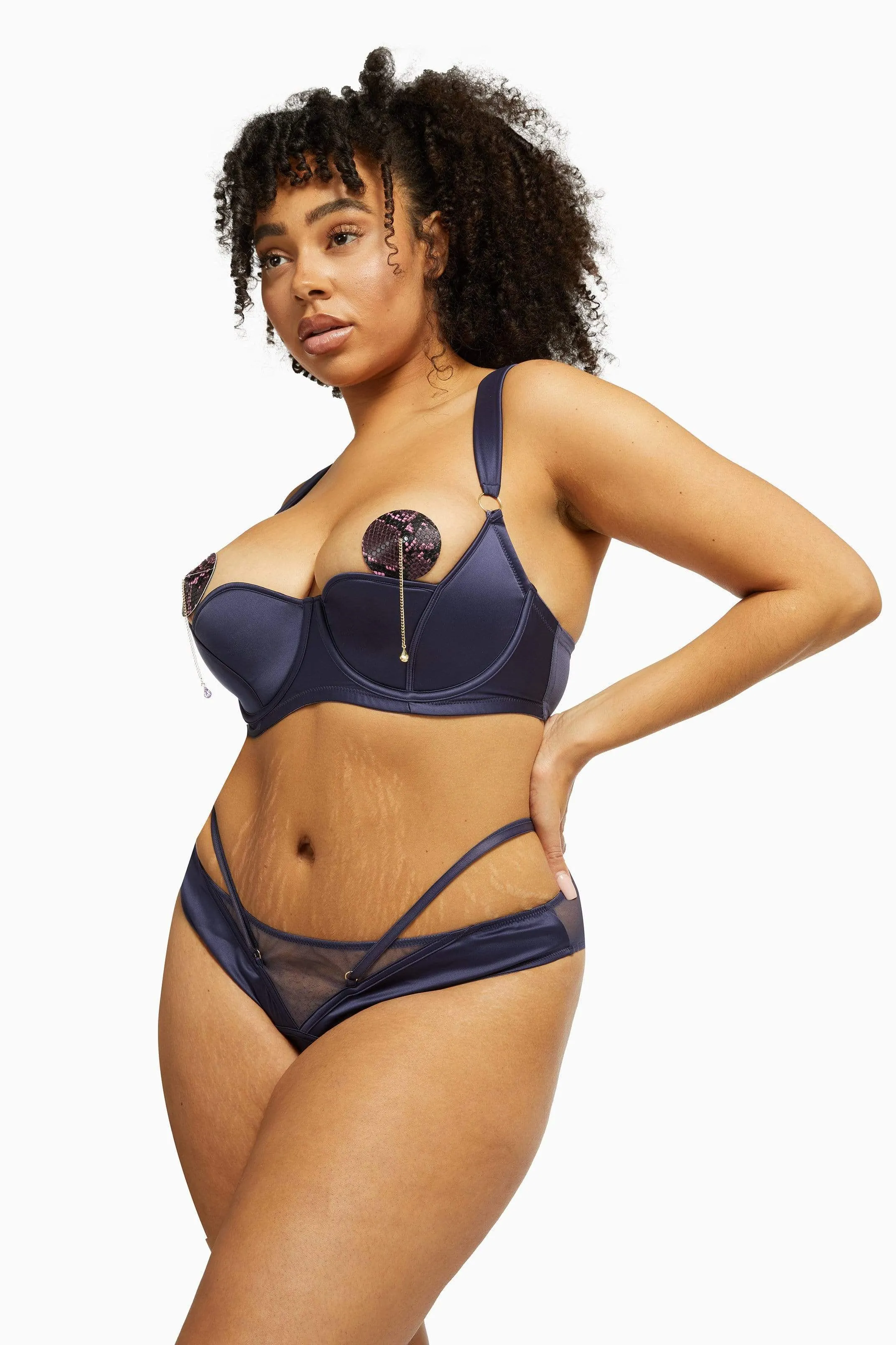 Philly Navy Tulip Satin Bra