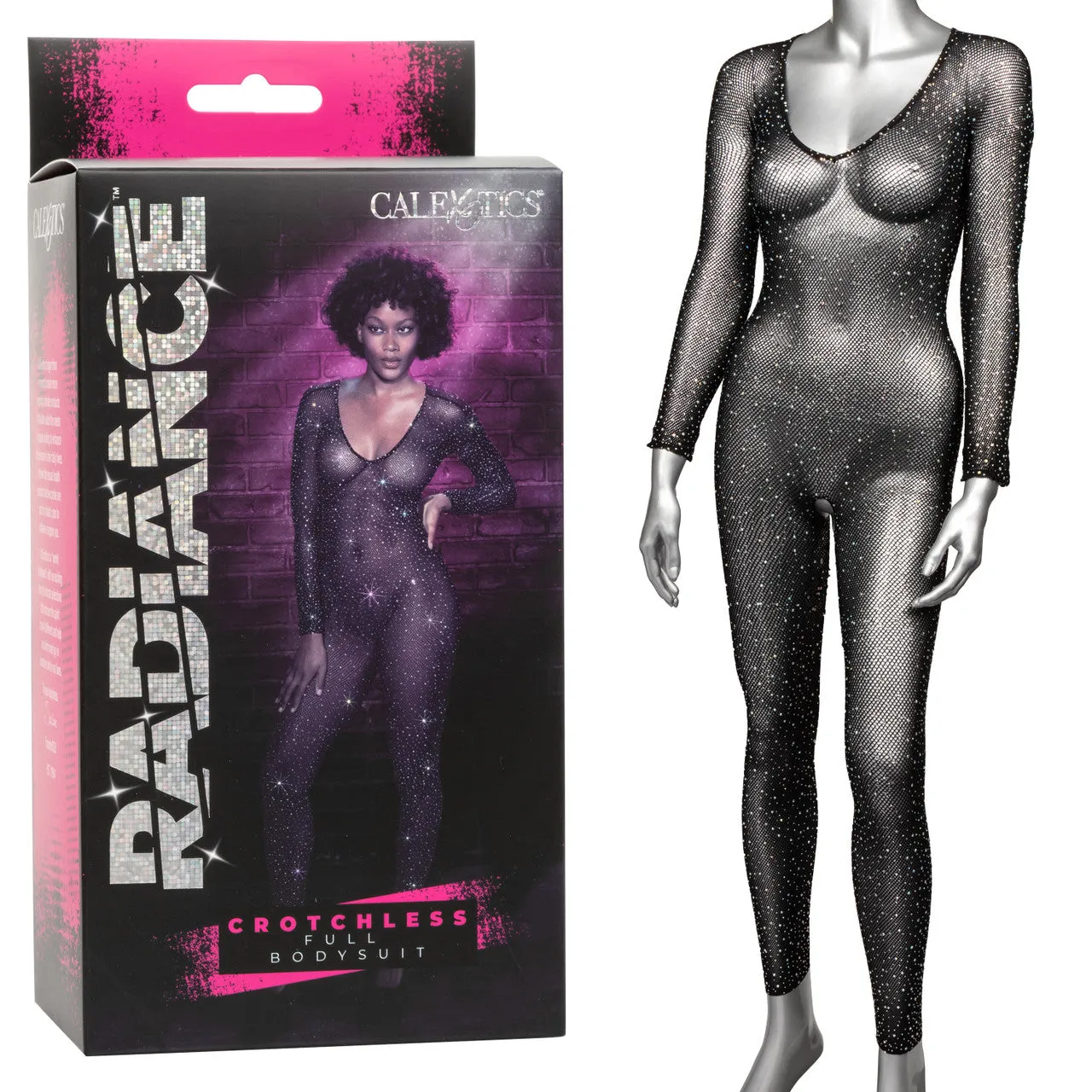 Radiance Crotchless Full Body Suit Black