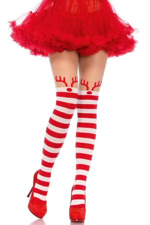 Striped Reindeer Pantyhose