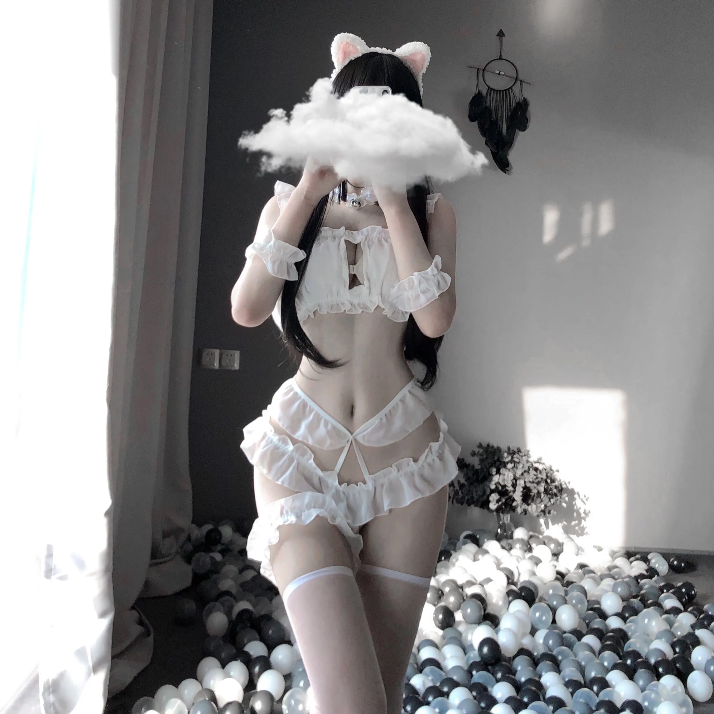 T-2226 Three-point princess cat suit love cat girl cute nightwear