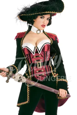 Velveteen Pirate Corset with Collar