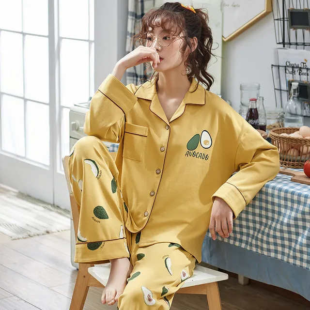 Women Clothes for Autumn winter Pajamas Sets O-Neck Sleepwear Lovely Rabbit Pijamas Mujer Long Sleeve Cotton Sexy Pyjamas Female