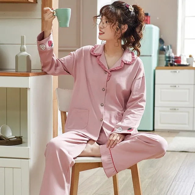 Women Clothes for Autumn winter Pajamas Sets O-Neck Sleepwear Lovely Rabbit Pijamas Mujer Long Sleeve Cotton Sexy Pyjamas Female
